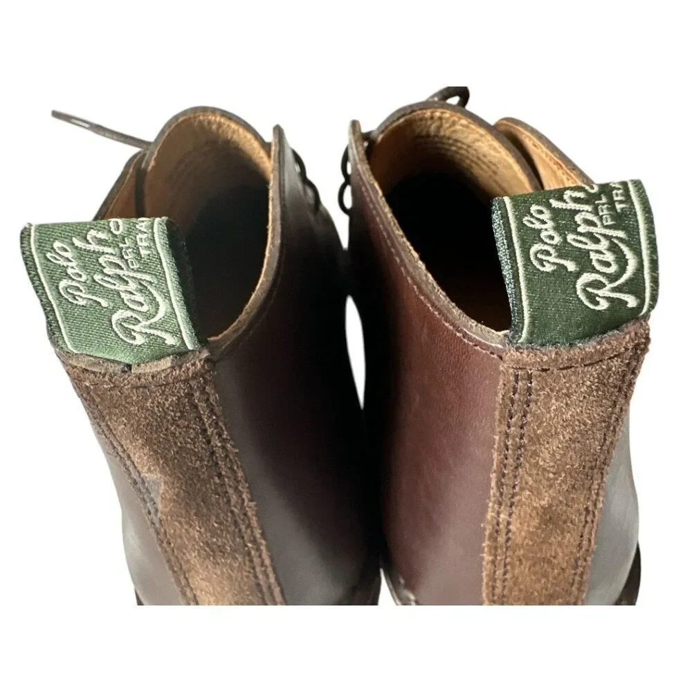 Polo Ralph Lauren Talan Chukka Brown Leather Men's sz 8.5D Lace-Up Casual Dress